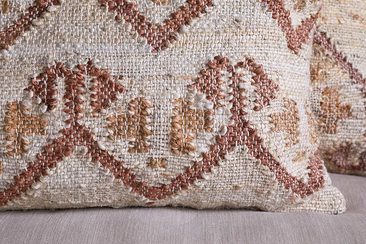 Nuvali Cotton & Jute Cushion Cover - Rust-nkuku