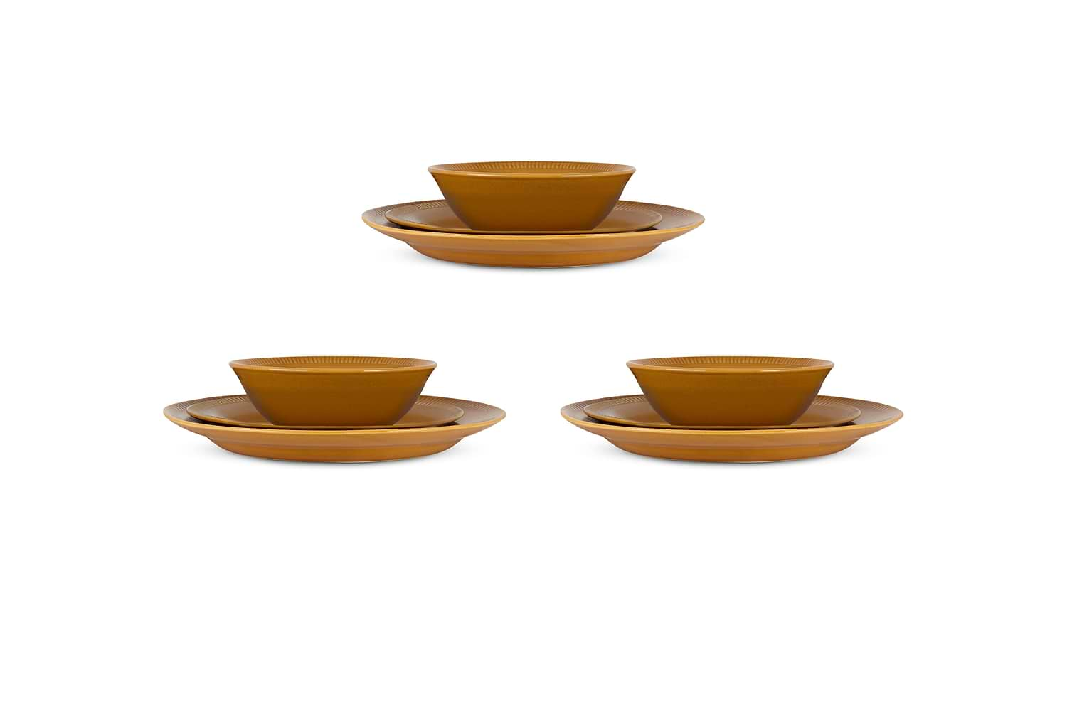 Nuwara Dinnerware Set - Mustard (Set of 12)-nkuku