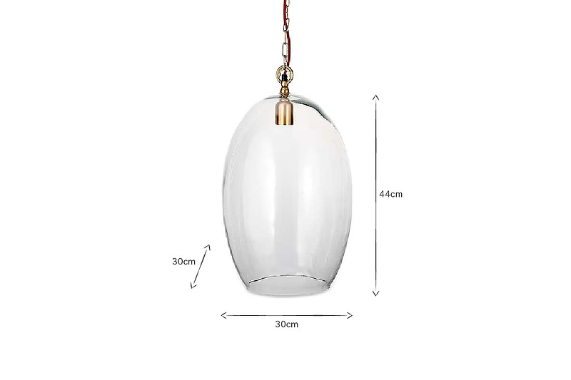 Otoro Recycled Glass Pendant - Clear Glass - Large Oval