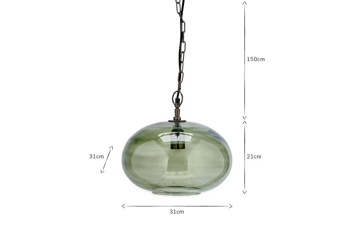 Otoro Recycled Glass Pendant - Green - Small Round