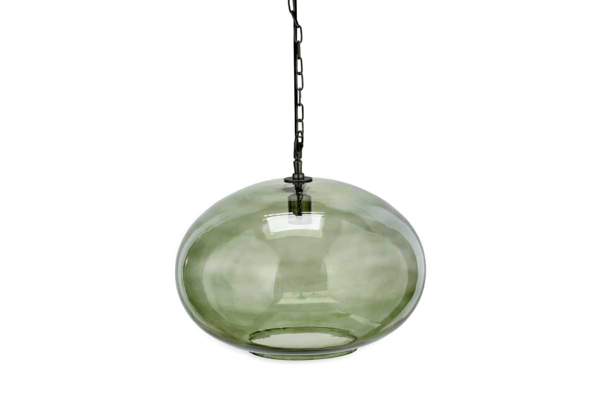Otoro Recycled Glass Pendant - Green - Large Round