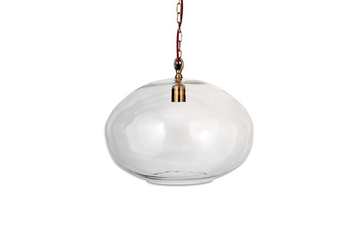 Otoro Recycled Glass Pendant - Clear - Large Round