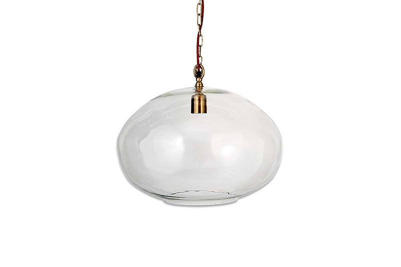 Otoro Recycled Glass Pendant - Clear Glass - Large Round