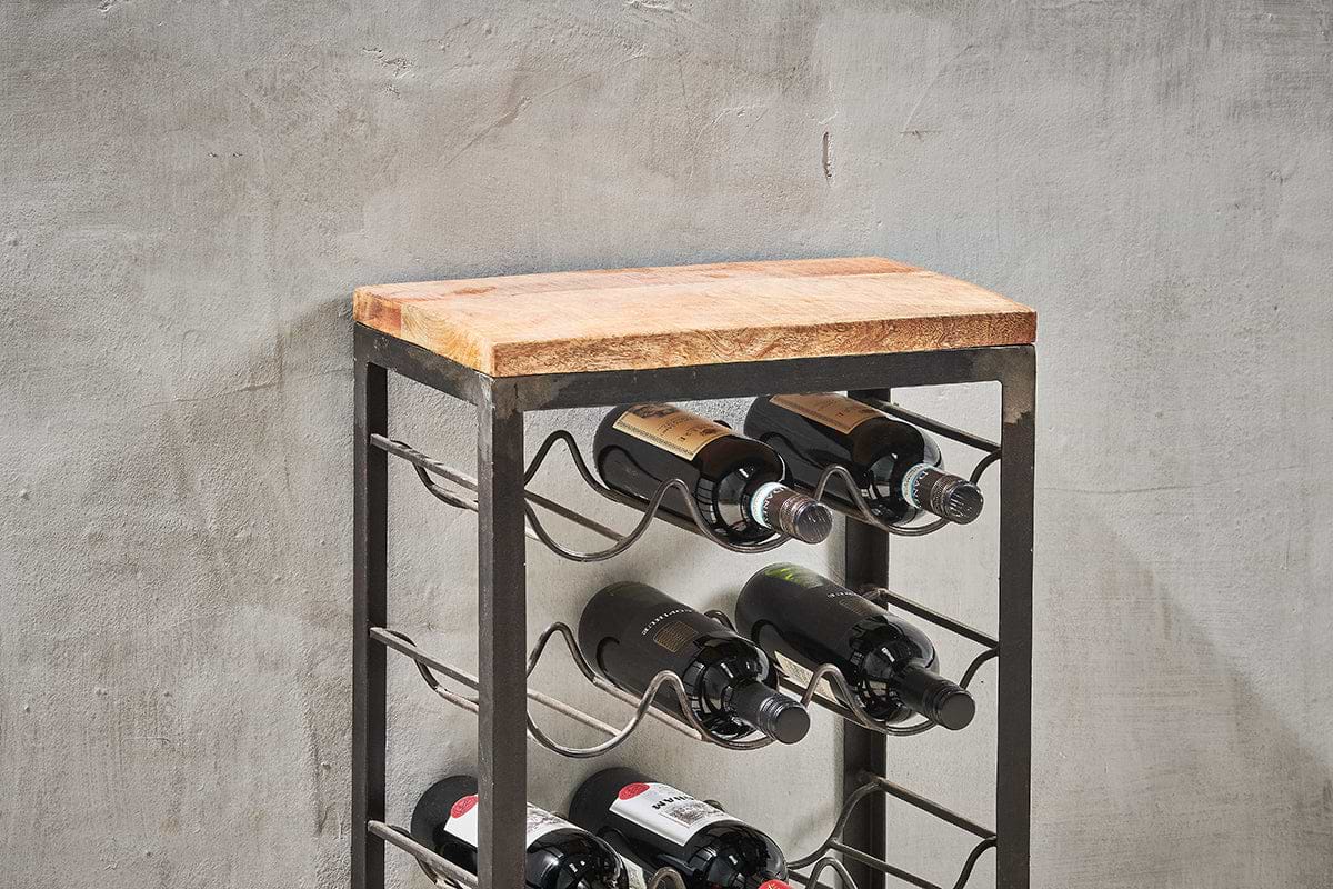 Obra Industrial Wine Rack - Mango Wood & Iron - Small