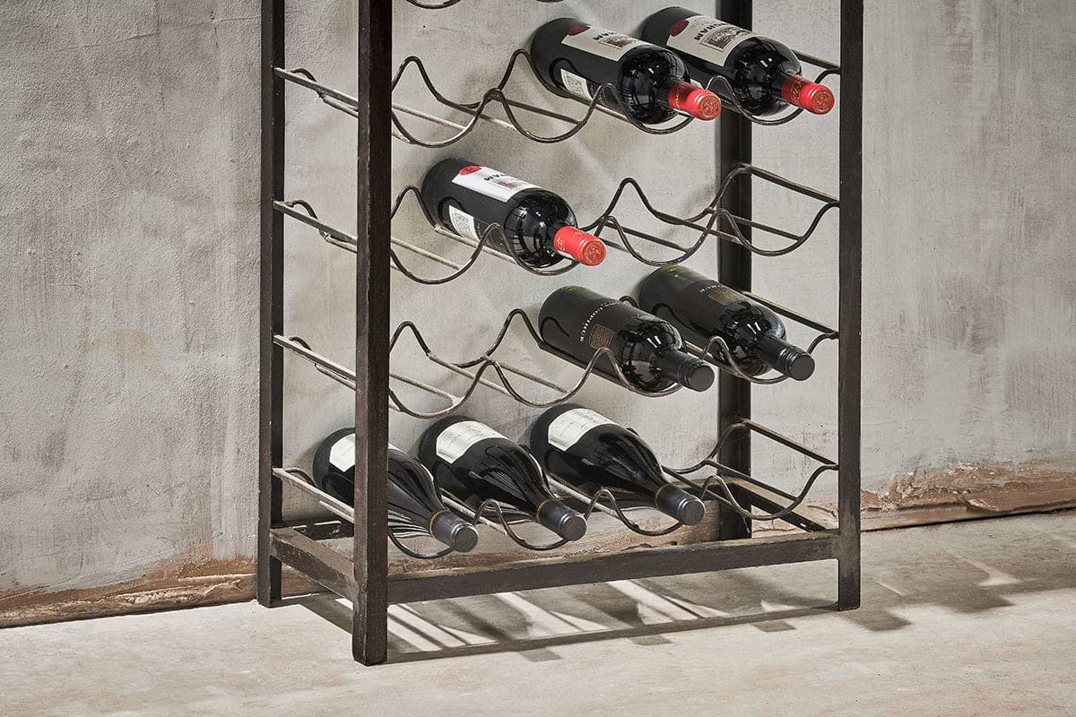 Obra Industrial Wine Rack - Mango Wood & Iron - Large