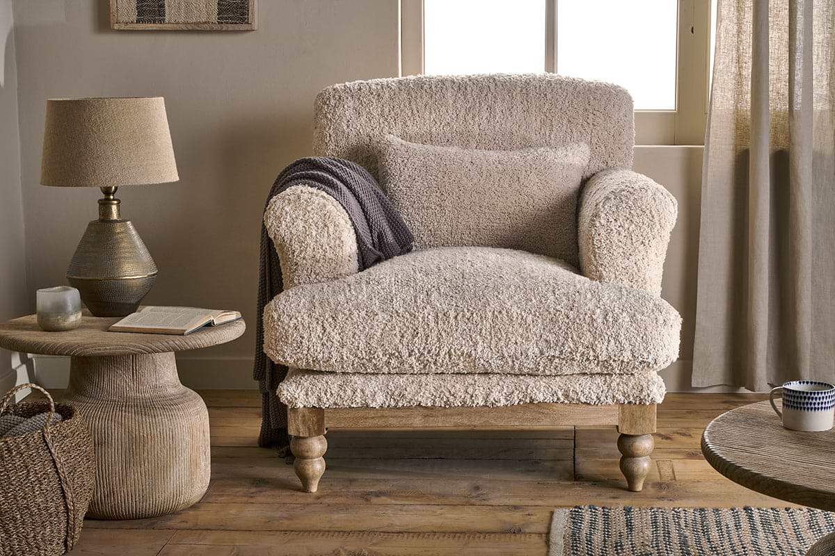 Otas Teddy Cotton Armchair - Off White
