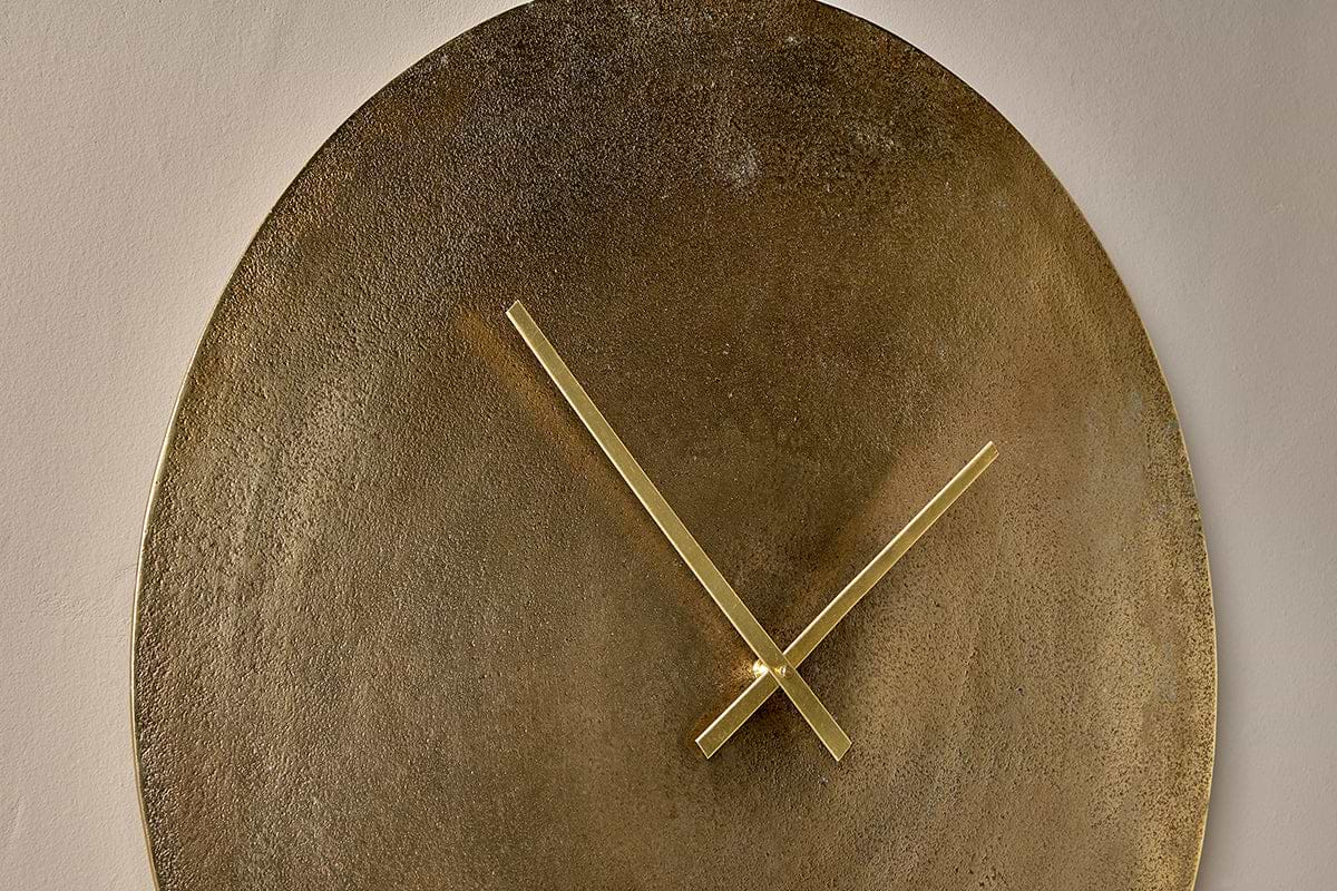 Okota Wall Hung Clock - Antique Brass - Large-nkuku