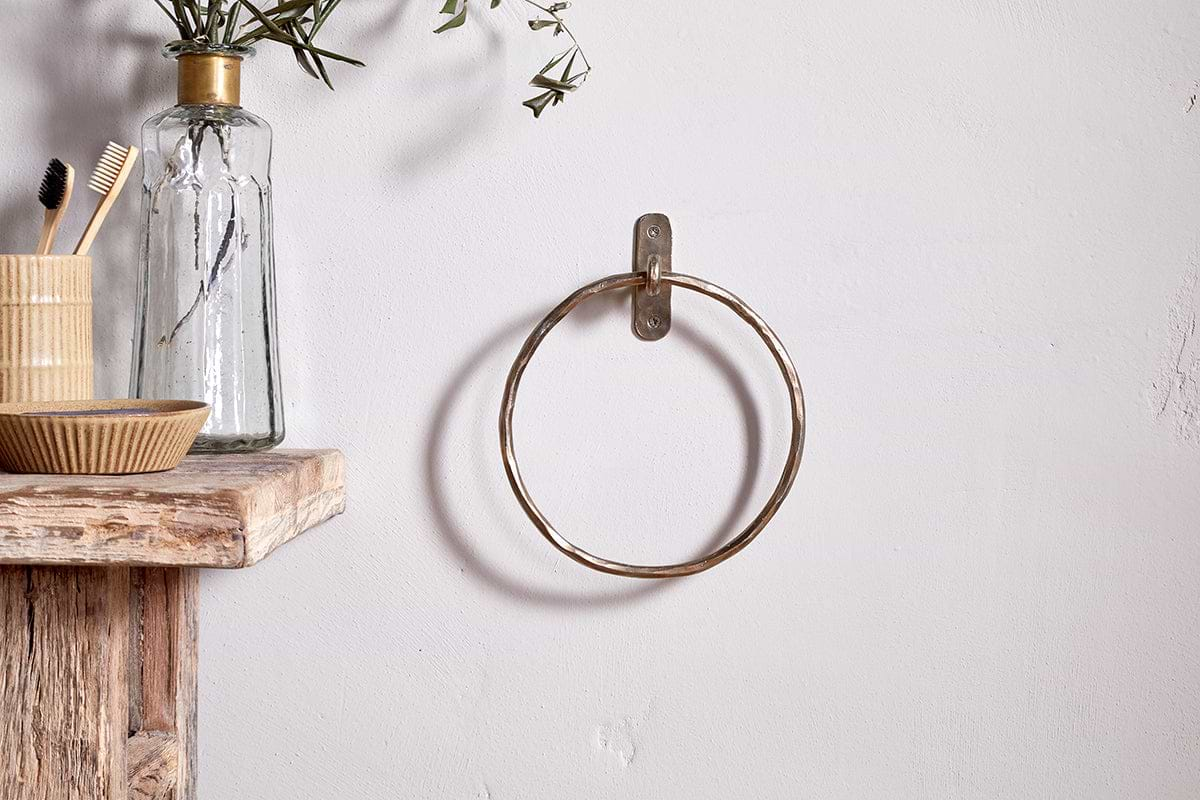 Olani Towel Ring - Antique Brass-nkuku