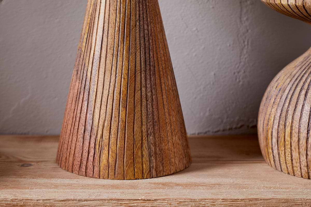 Omari Mango Wood Candlestick - Natural-nkuku