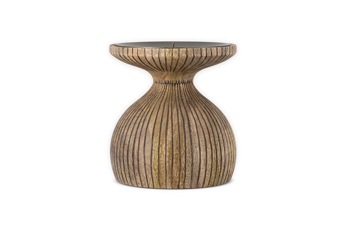 Omari Mango Wood Candlestick - Natural-nkuku