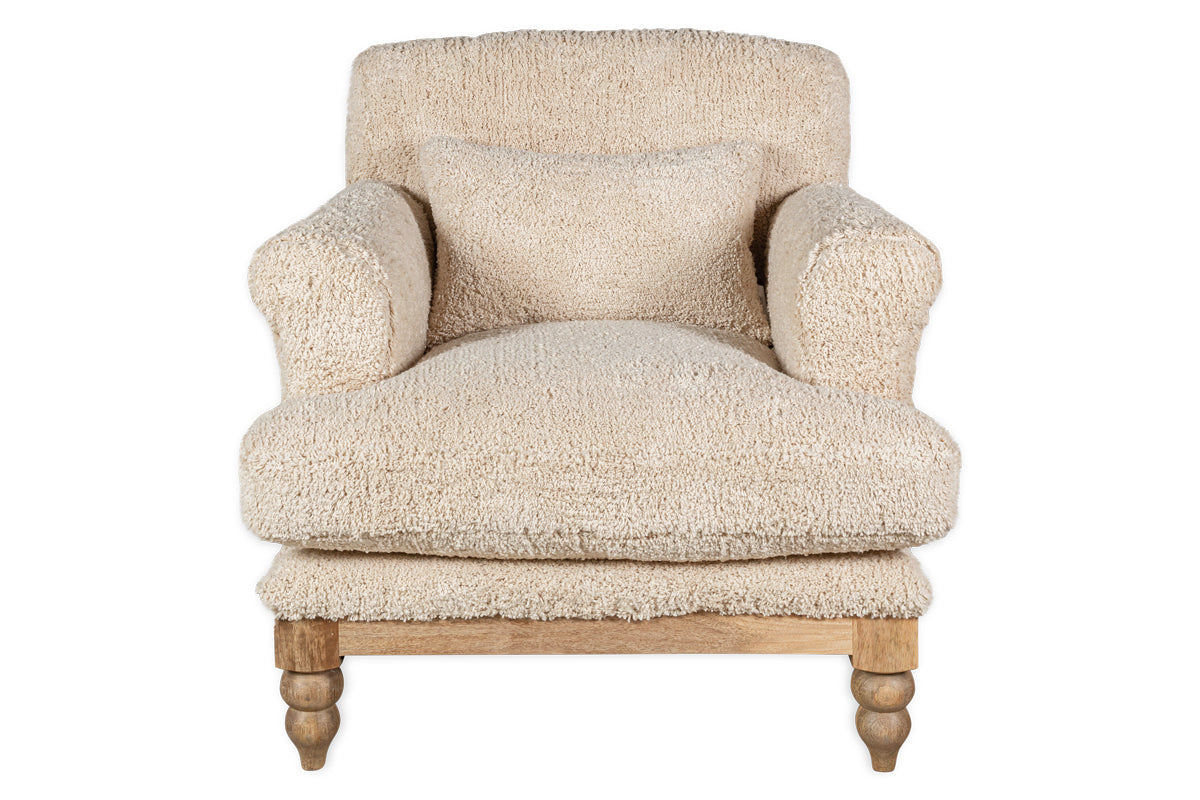 Otas Teddy Cotton Armchair - Off White- nkuku