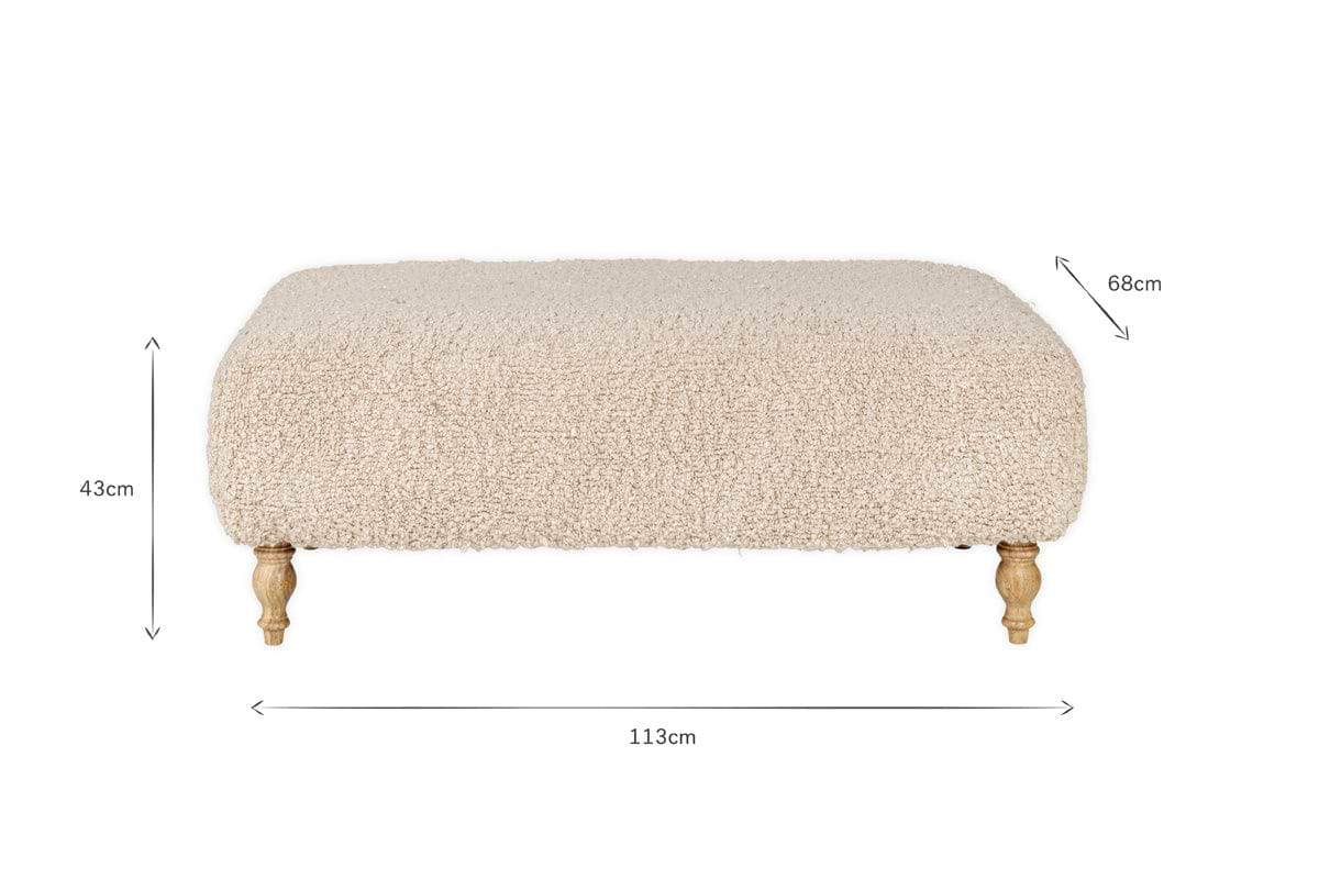 Otas Teddy Ottoman - Off White-nkuku