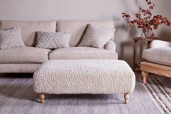 Otas Teddy Ottoman - Off White-nkuku