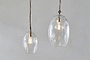 Otoro Recycled Glass Pendant - Clear - Large Oval-nkuku