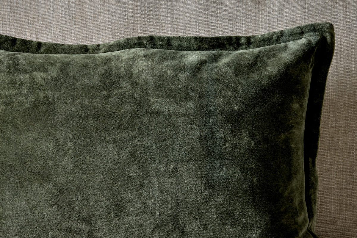 Pilani Velvet & Linen Cushion Cover - Moss