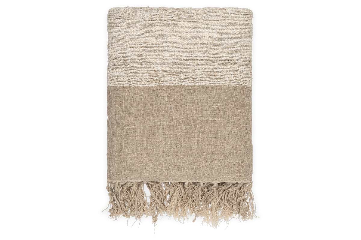 Puli Recycled Linen Throw - Natural