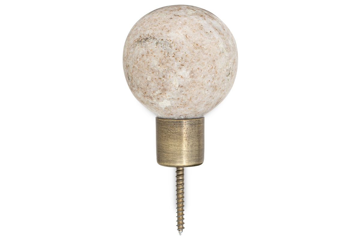 Paladi Marble & Iron Round Hook - Grey-nkuku