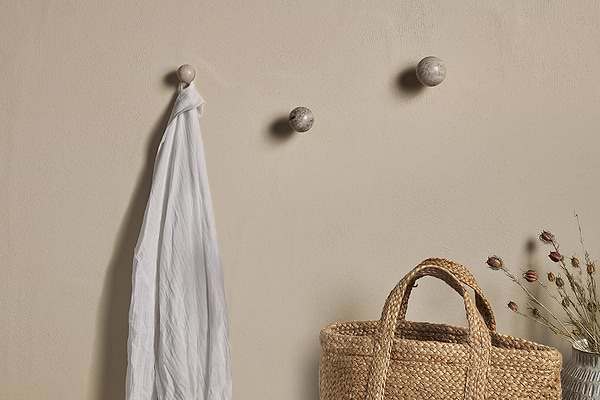 Paladi Marble & Iron Round Hook - Grey-nkuku