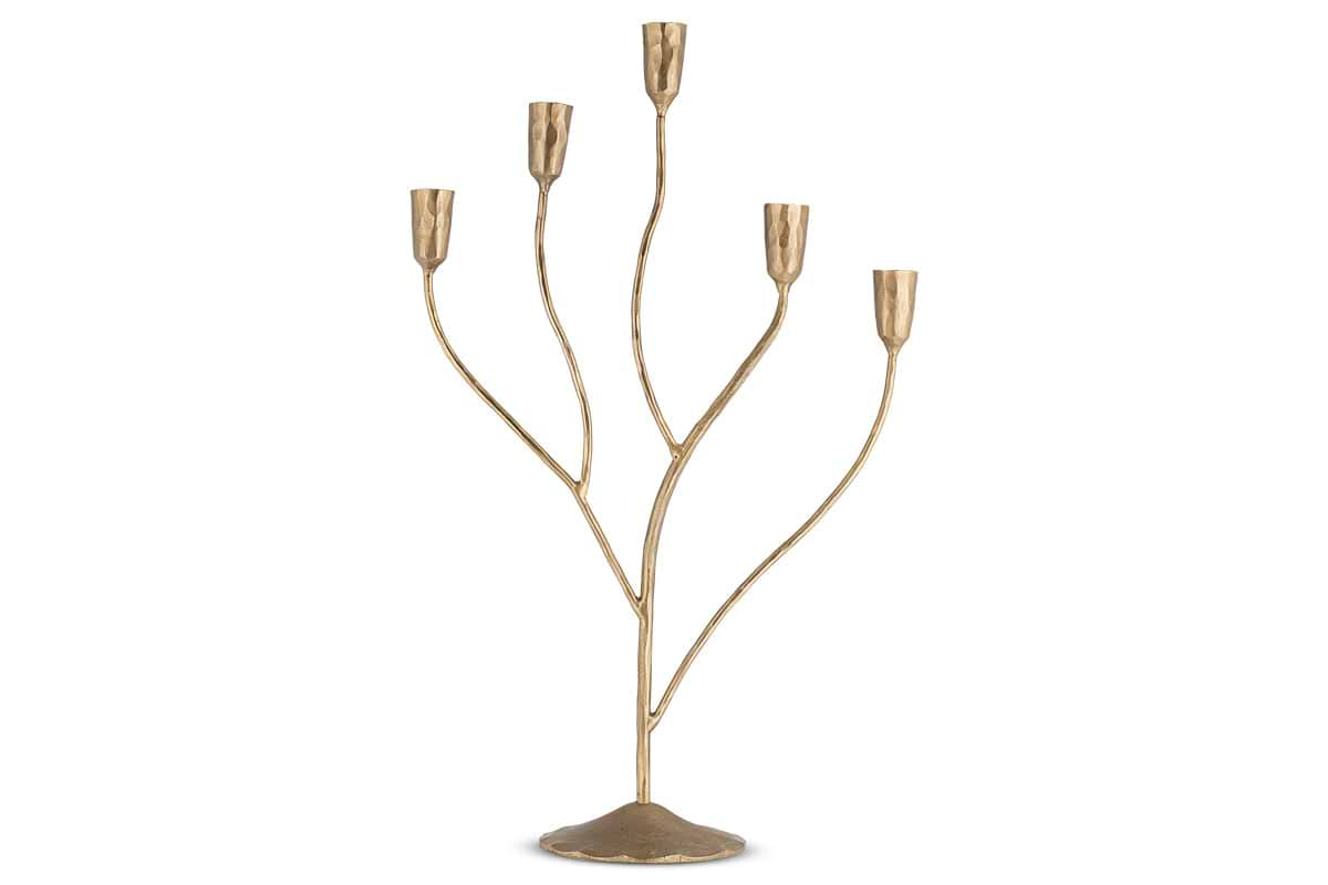 Palani Statement Candelabra - Antique Brass - Large-nkuku