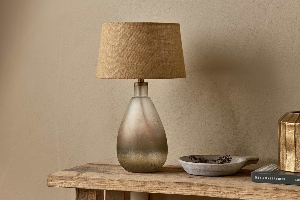 Palla Recycled Glass Table Lamp - Rustic Smoke Palla Recycled Glass Table Lamp - Rustic Smoke