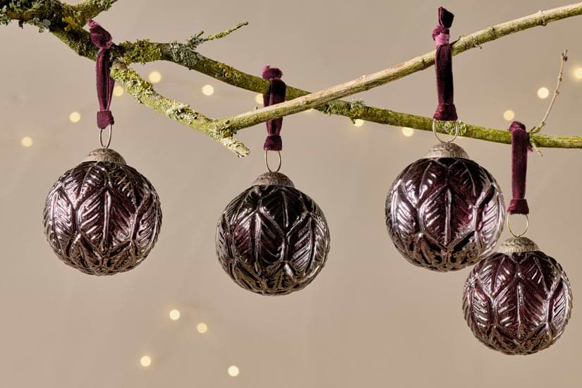 Patta Baubles - Burgundy - (Set of 4)-nkuku