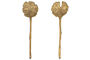 Prakriti Leaf Salad Servers - Brushed Gold (Set of 2)-nkuku