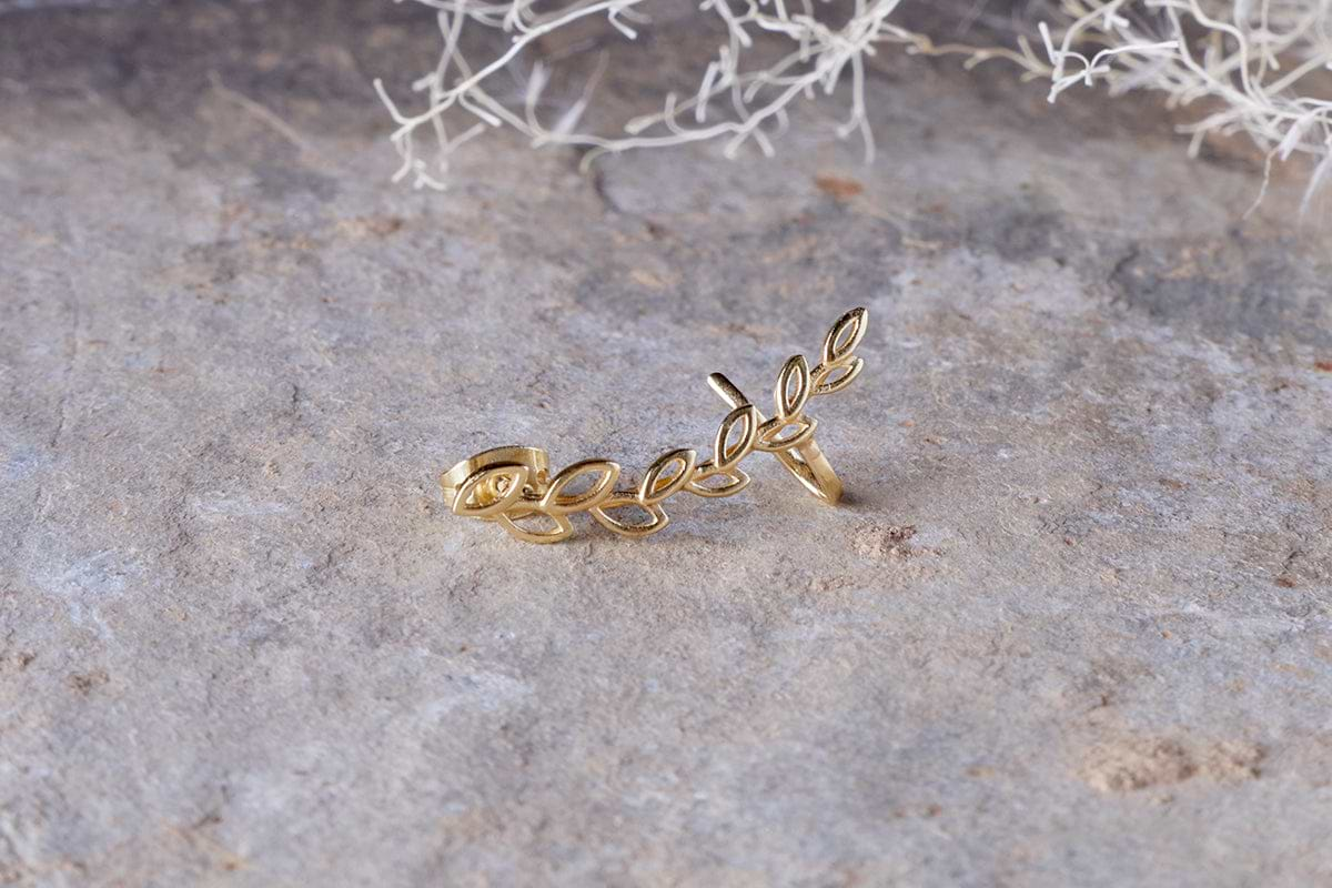 Pritee Ear Climbers - Gold-nkuku