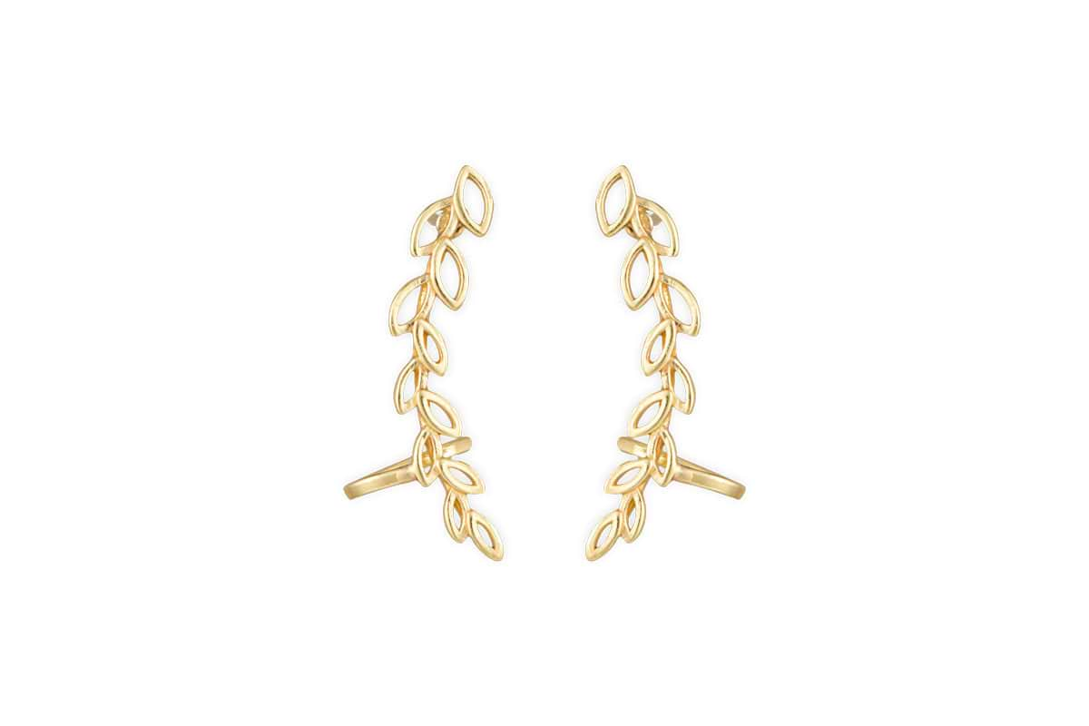 Pritee Ear Climbers - Gold-nkuku