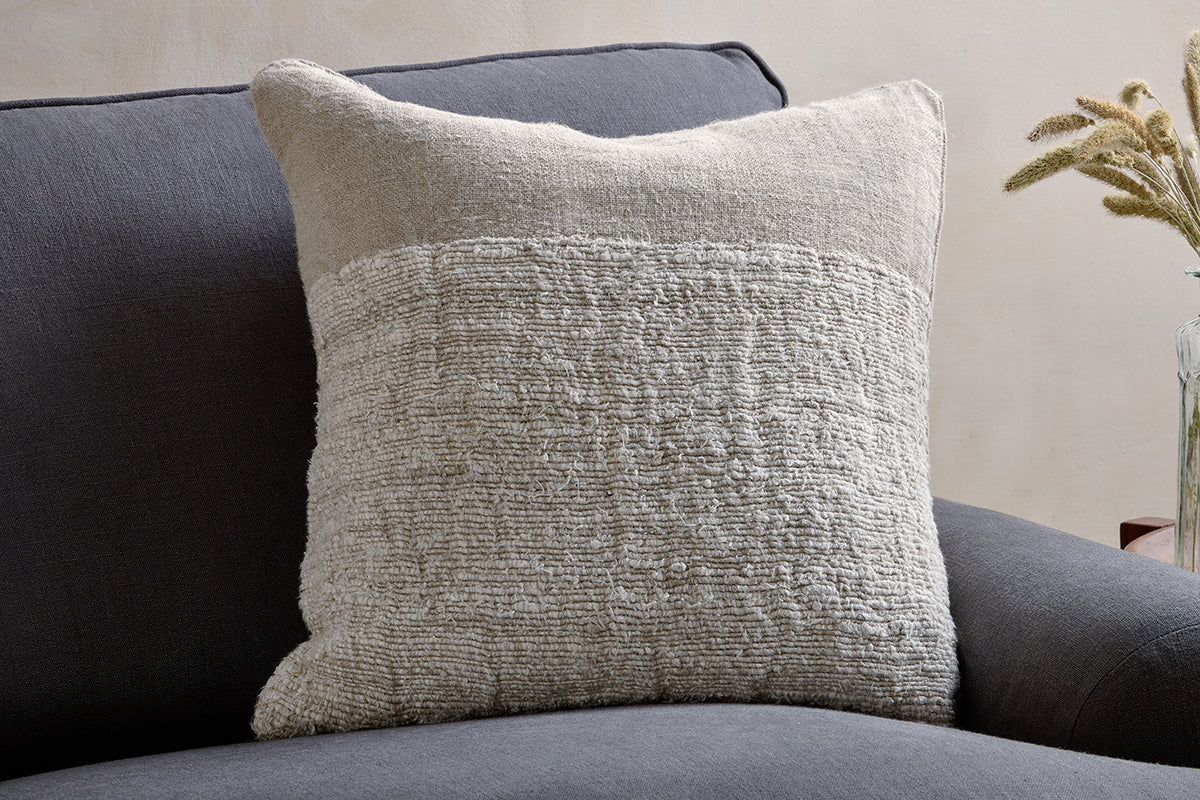 Puli Recycled Linen Cushion Cover - Natural-nkuku