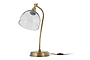 Purnia Glass & Metal Desk Lamp - Clear & Antique Brass-nkuku