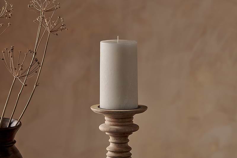 Rustic Soy Blend Pillar Candle - White - Large