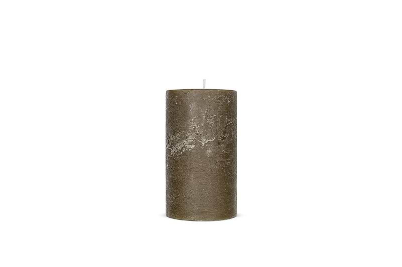 Rustic Soy Blend Pillar Candle - Olive Green - Small