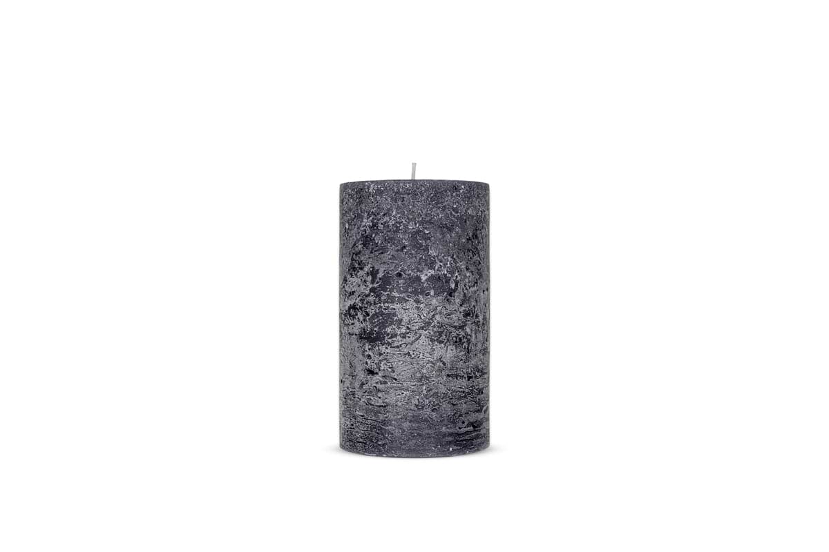Rustic Soy Blend Pillar Candle - Charcoal - Small