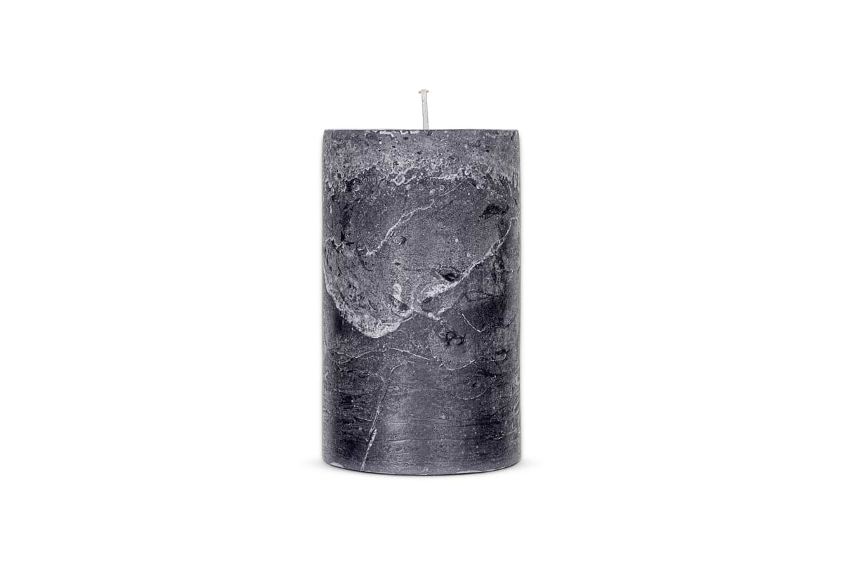 Rustic Soy Blend Pillar Candle - Charcoal - Large