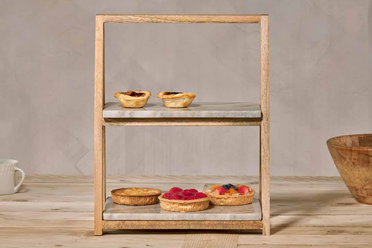 Reyna Cake Stand - Brown Marble