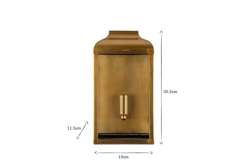 Riad Outdoor Lantern - Antique Brass And Clear