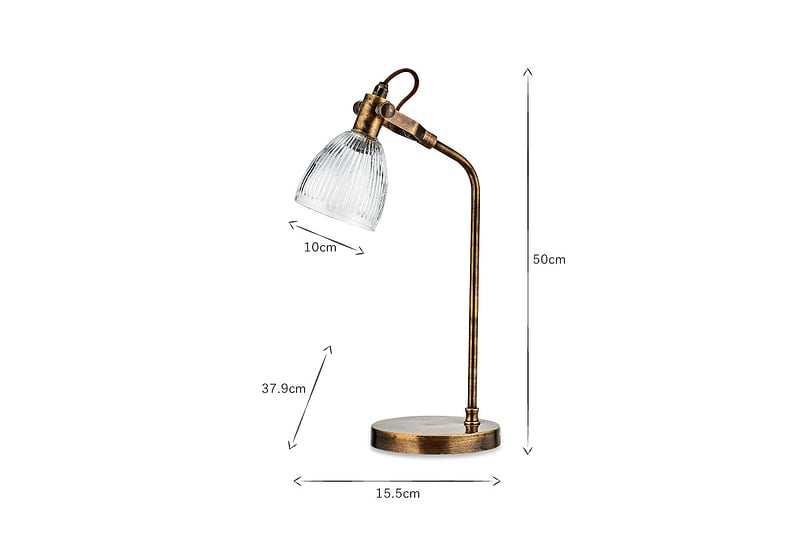 Rarni Recycled Glass Table Lamp - Antique Brass