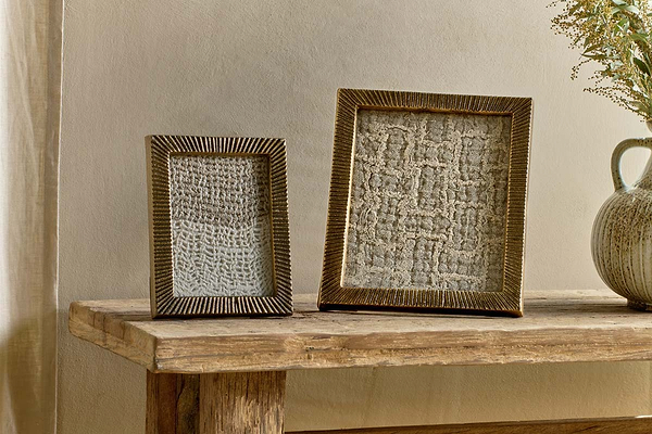 Ranoli Iron Etched Photo Frame - Antique Brass-nkuku