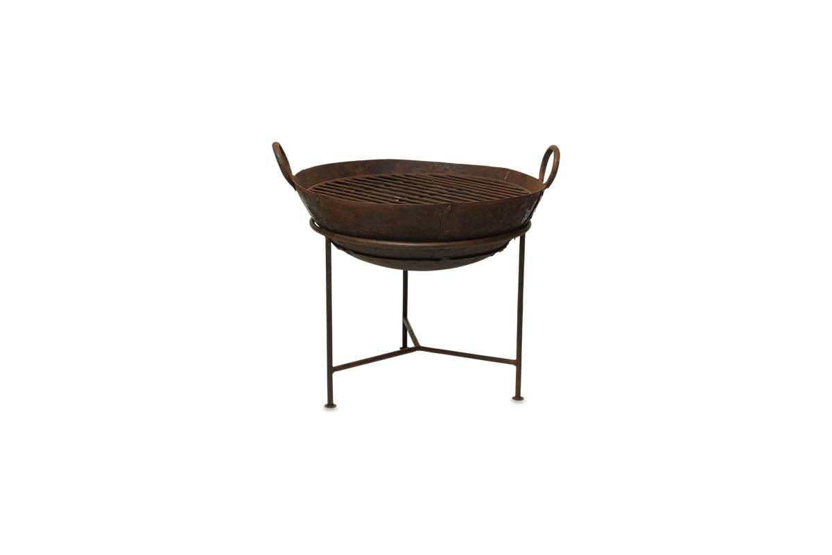 Reclaimed Iron Kadai With Grill - Small-nkuku