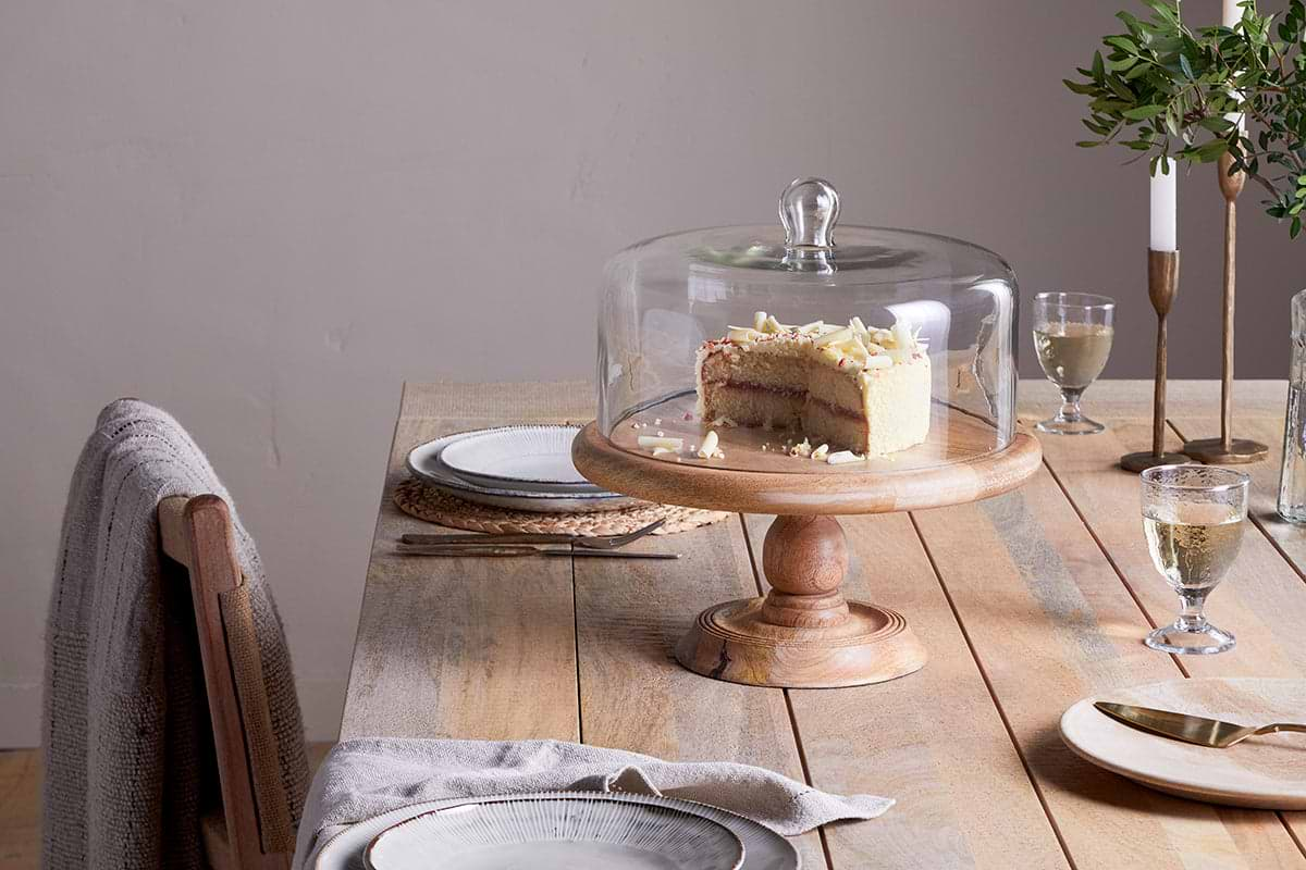 Recycled Glass Dome Cake Stand-nkuku