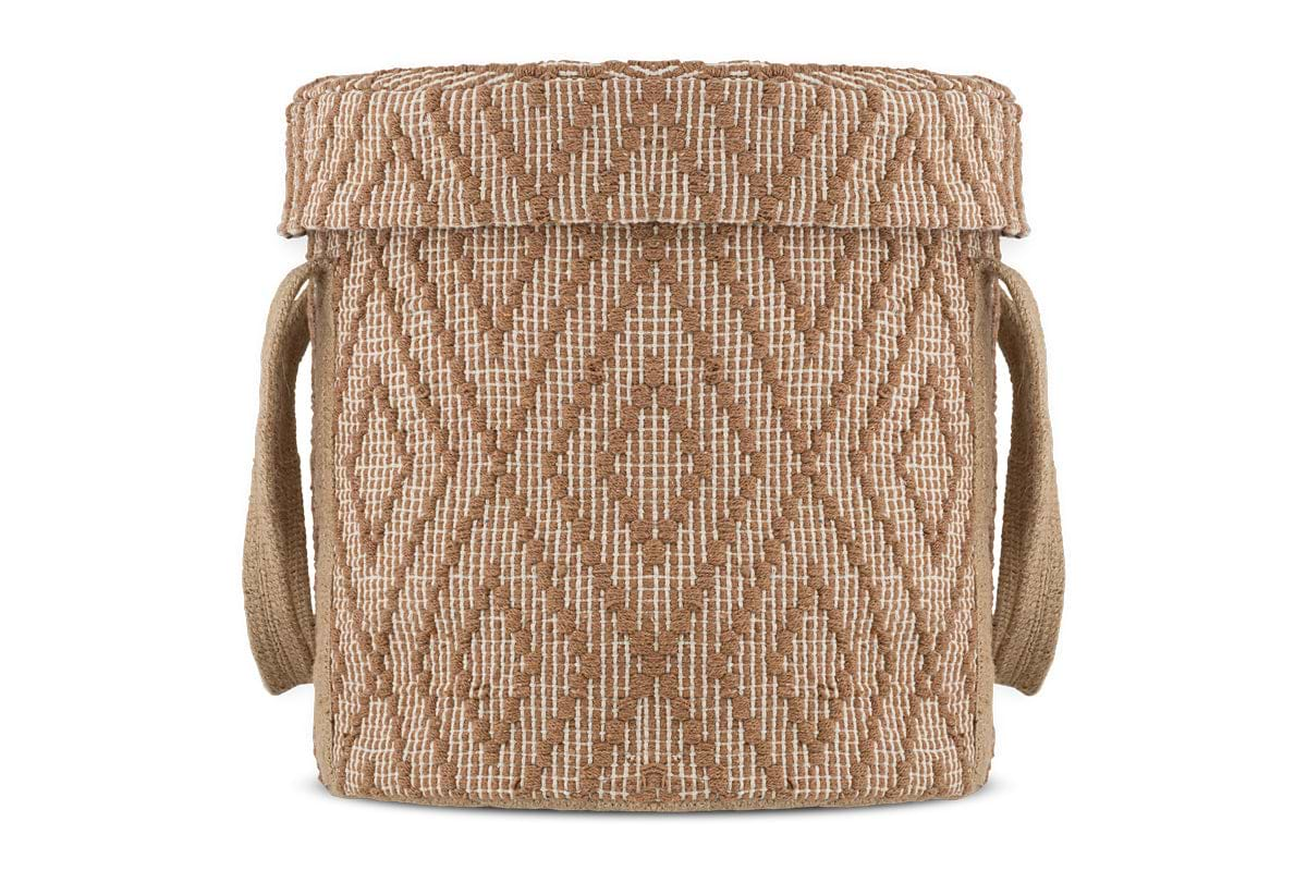 Renu Jute Laundry Basket - Rust & Natural-nkuku