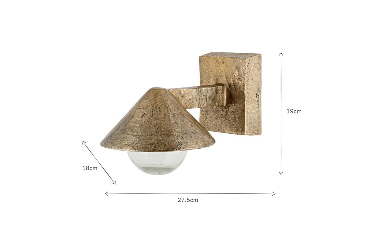 Rhya Outdoor Wall Lamp - Antique Brass-nkuku