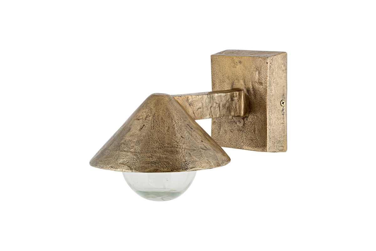 Rhya Outdoor Wall Lamp - Antique Brass-nkuku