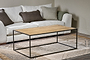 Rishin Grooved Wood Coffee Table - Natural & Gun Metal- nkuku