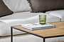 Rishin Grooved Wood Coffee Table - Natural & Gun Metal- nkuku