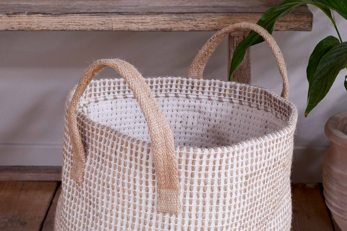 Rohia Basket - Natural & Cream-nkuku