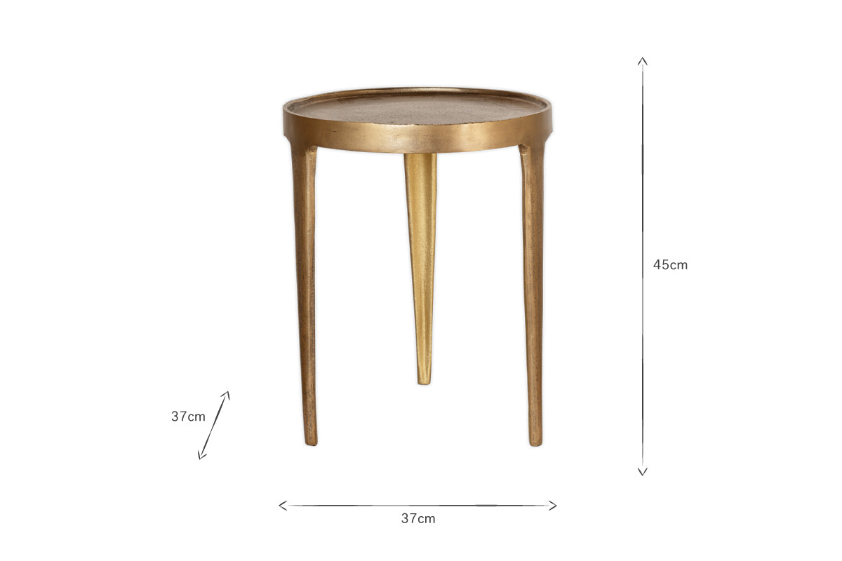 Rohia Cast Metal Table - Brass- nkuku