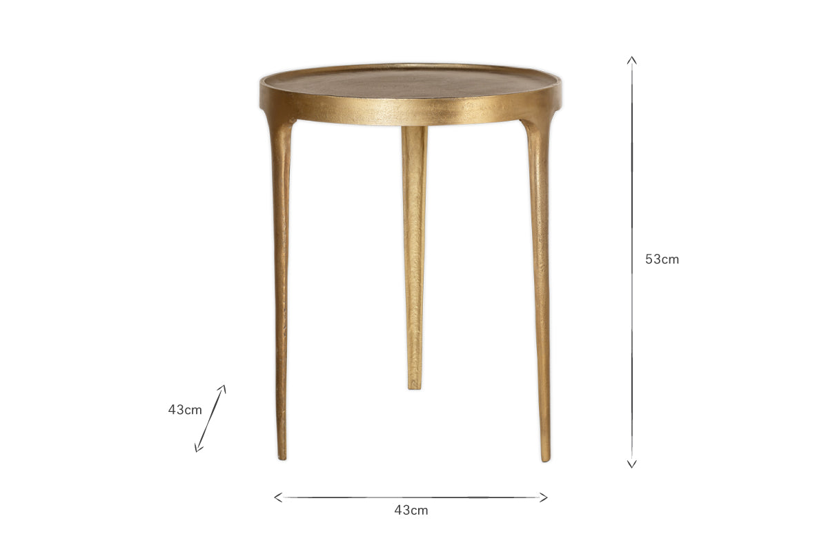 Rohia Cast Metal Table - Brass- nkuku