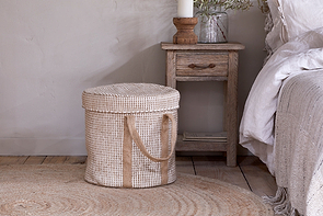 Rohia Laundry Basket - Natural & Cream-nkuku