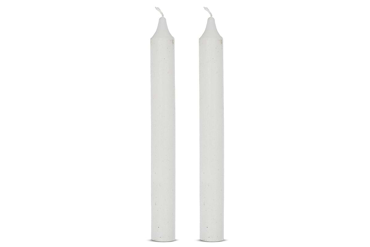 Rustic Soy Blend Dinner Candle - White - (Set of 2)-nkuku